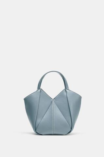 ZARA МИНИ-СУМКА-ШОПЕР, СИНИЙ