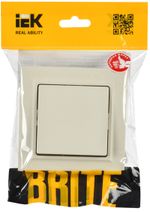 BRITE Выключатель 1-клавишный 10А в сборе ВСР10-1-0-БрКр бежевый IEK