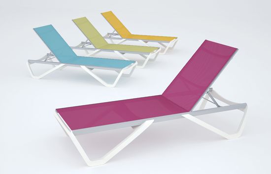 Шезлонг-лежак металлический Wave тортора Турция