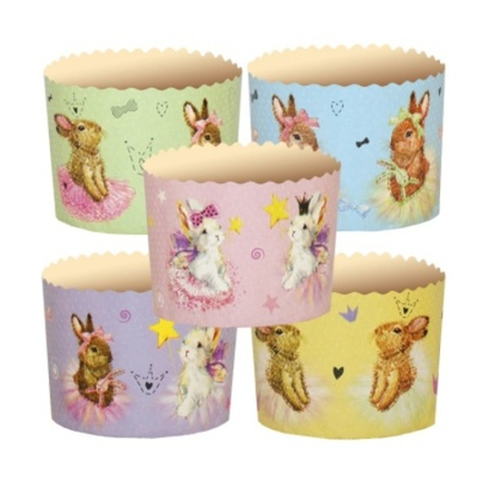 Форма бумажная для кулича «Зайчики» (150 гр, 70/85 мм) 120 шт/туб