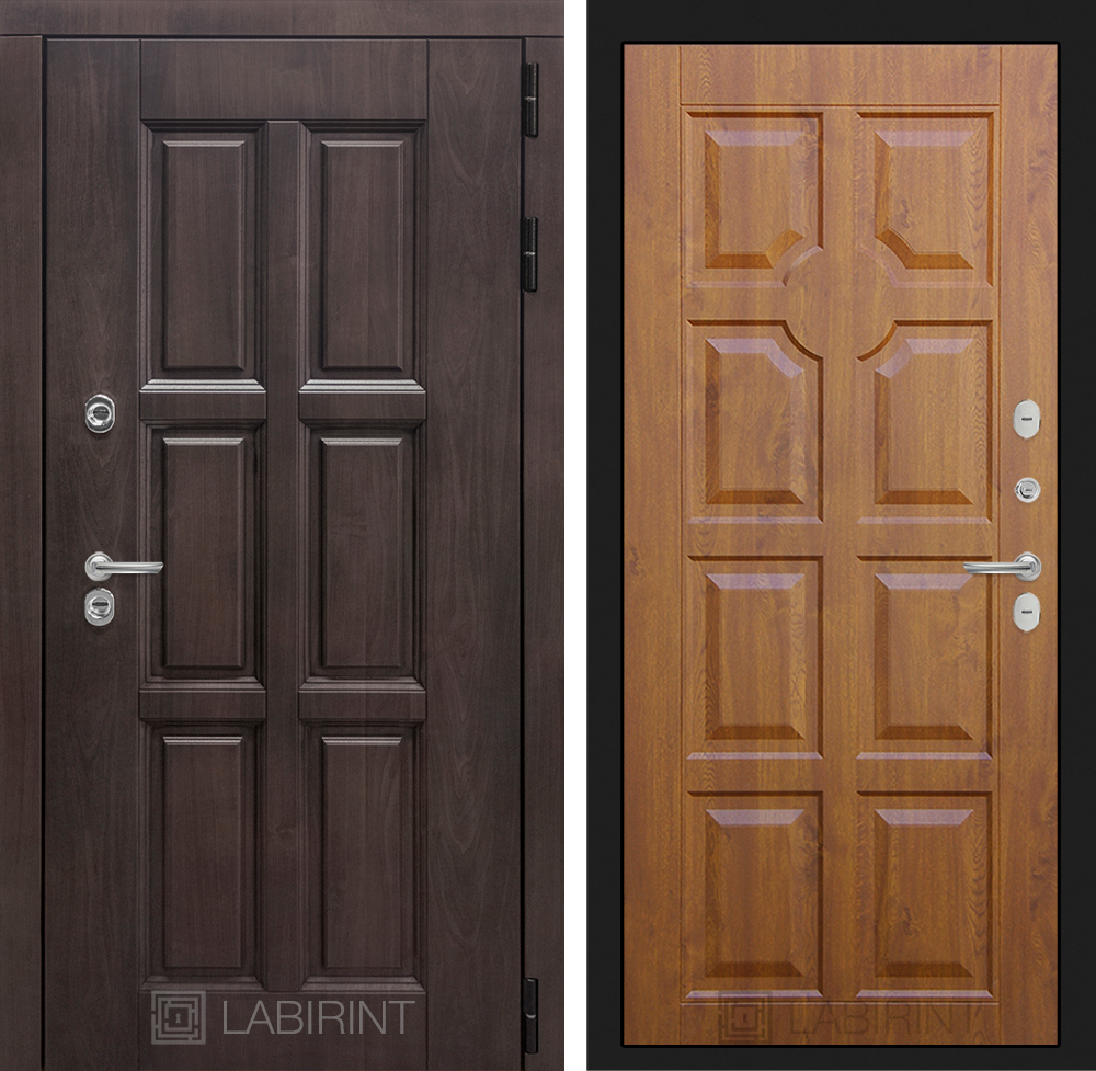 Дверь с терморазрывом входная Лабиринт ЛОНДОН ТЕРМО 17 Винорит Золотой дуб
