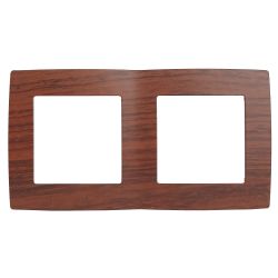12-5002-08 ЭРА Рамка на 2 поста, Эра12, вишня | Эра 12 Вишня
