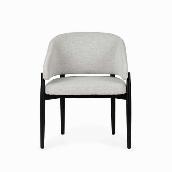 Обеденный стул Jeff, серая ткань, черные ножки