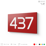 Номер на дверь 437, табличка на дверь для офиса, квартиры, кабинета, аудитории, склада, красная 120х70 мм, Айдентика Технолоджи