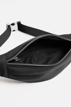 ZARA ПОЯСНАЯ СУМКА ИЗ ВЫСОКОТЕХНОЛОГИЧНОЙ ТКАНИ, ЧЕРНЫЙ