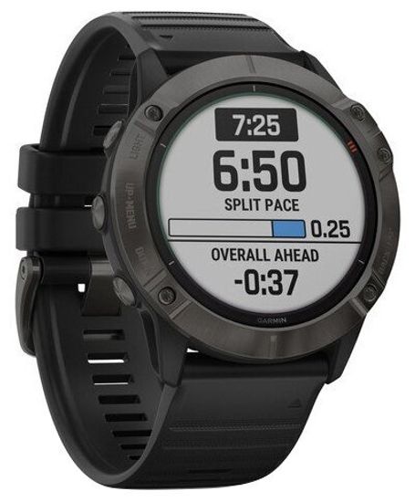 Умные часы Garmin Fenix 6X Pro Solar титановый DLC, серый/черный
