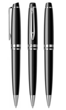Подарочный набор Waterman Expert с шариковой ручкой и чехлом Black CT, толщина линии M, чернила синие