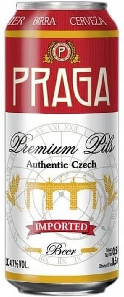 Пиво Прага Премиум Пилз / Praga Premium Pils 0.5 - банка