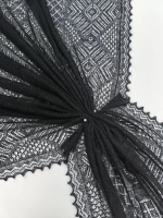 Оренбургский пуховый платок-паутинка А160-07 черный