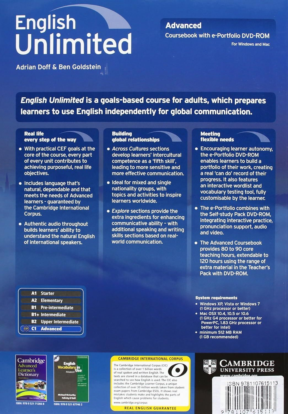 English Unlimited Advanced Coursebook with e-Portfolio and Online Workbook Pack