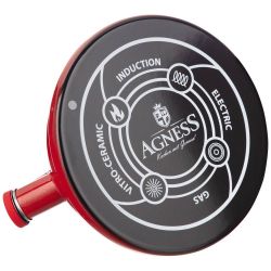 ЧАЙНИК ЭМАЛИРОВАННЫЙ СО СВИСТОКОМ С ЭФФЕКТОМ МЕТАЛЛИК СЕРИЯ "DELUXE" ЦВ:КРАСНЫЙ 2,5 Л. 21Х23 СМ