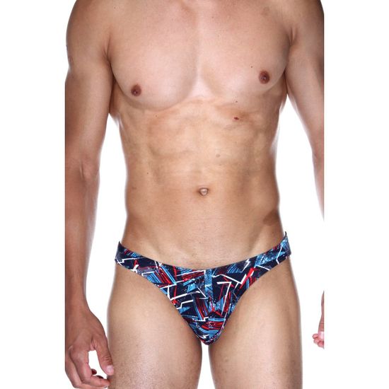 Мужские трусы слипы темно-синие с принтом DARKZONE DZN6488