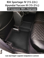 Автомобильные коврики ЭВА с бортами для KIA Sportage IV (15-22г.), Hyundai Tucson III (15-21г.)