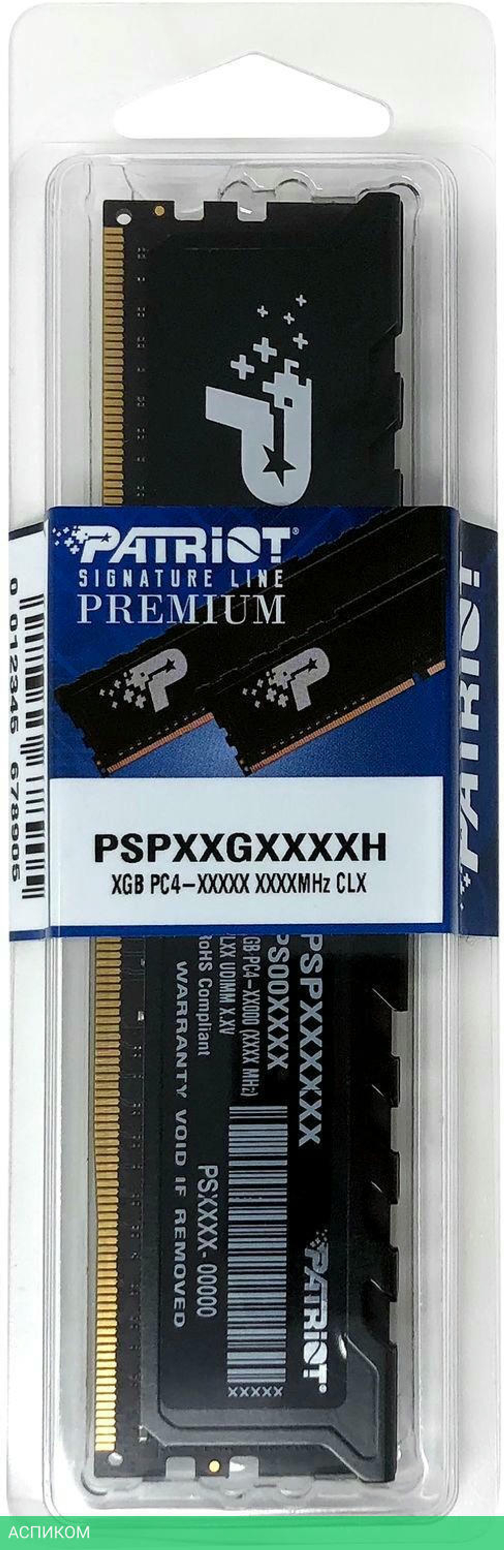 Оперативная память Patriot Signature Premium Line 16GB DDR4 PC4-25600 (PSP416G320081H1)