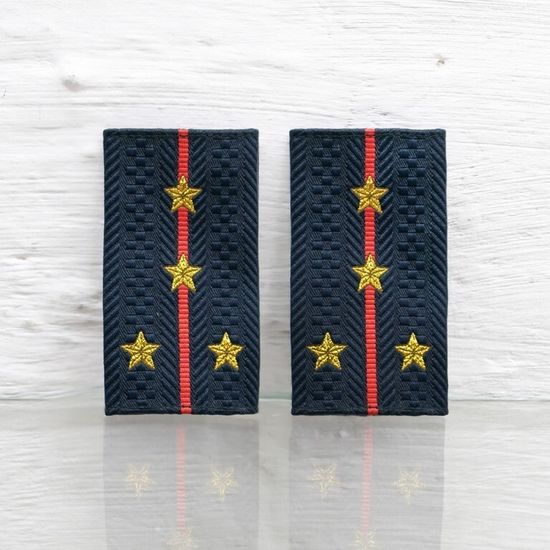 Фальшпогоны тканые "Полиция МВД" нов\обр иссиня-чёрные (Капитан)