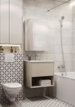 Тумба с раковиной Aquaton Форм 60 капучино с фасадом капучино, Раковина Элина 60