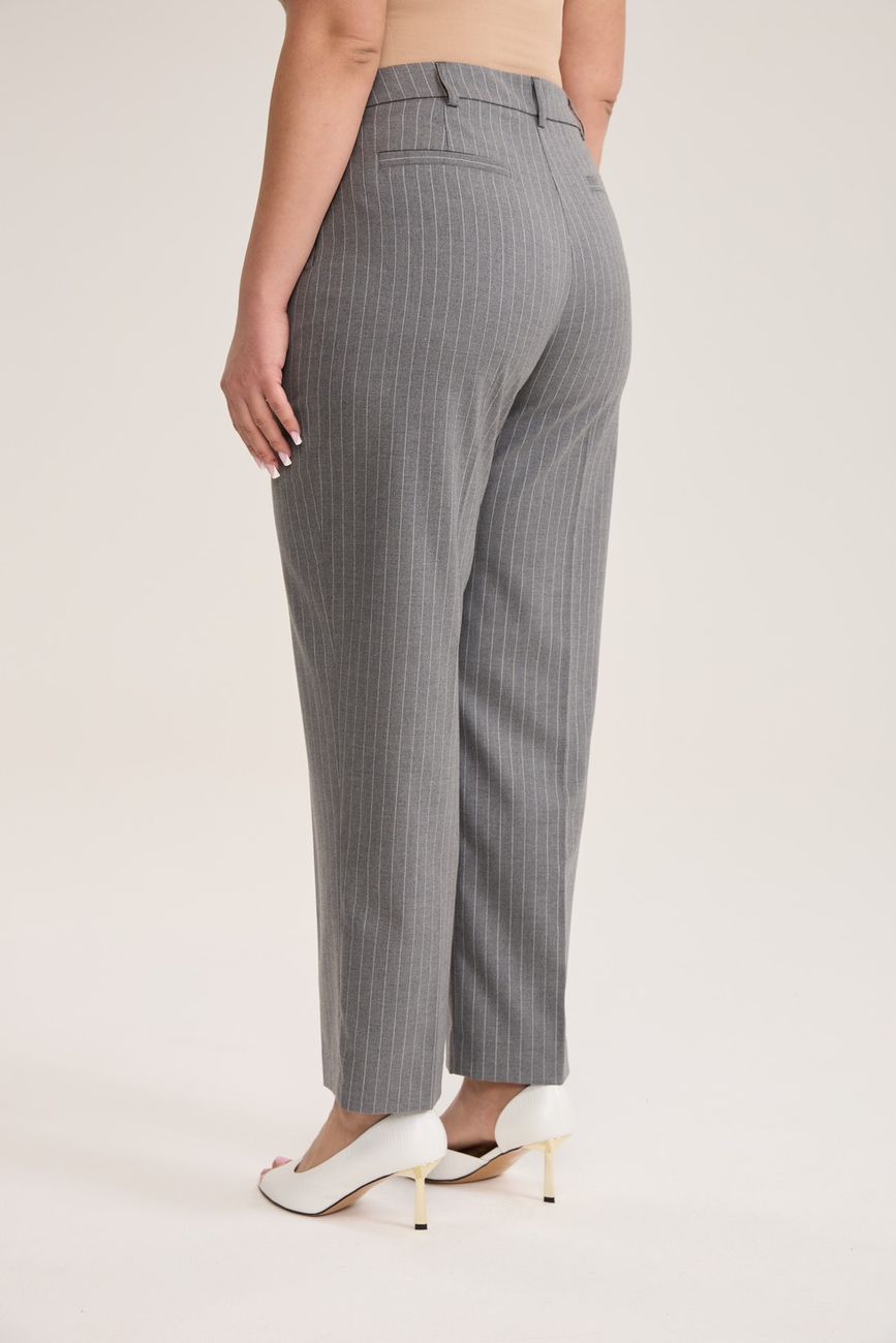 Брюки классические в полоску, серый