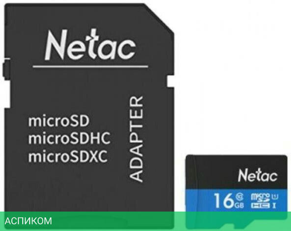 Карта памяти Netac P500 Standard 16GB с адаптером (NT02P500STN-016G-R)