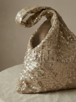 Свадебный клатч золотого цвета с пайетками