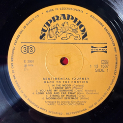 Винтажная виниловая пластинка LP Karel Vlach Orchestra Sentimental Journey Back To The Forties (Чехословакия 1975)