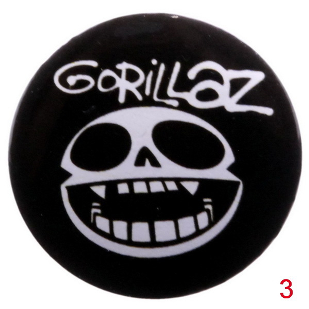 Значок Gorillaz 36 мм в ассортименте