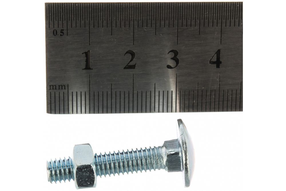 БОЛТ МЕБЕЛЬНЫЙ ELEMENT DIN603 С ГАЙКОЙ ОЦИНК 6Х30 10ШТ 2148