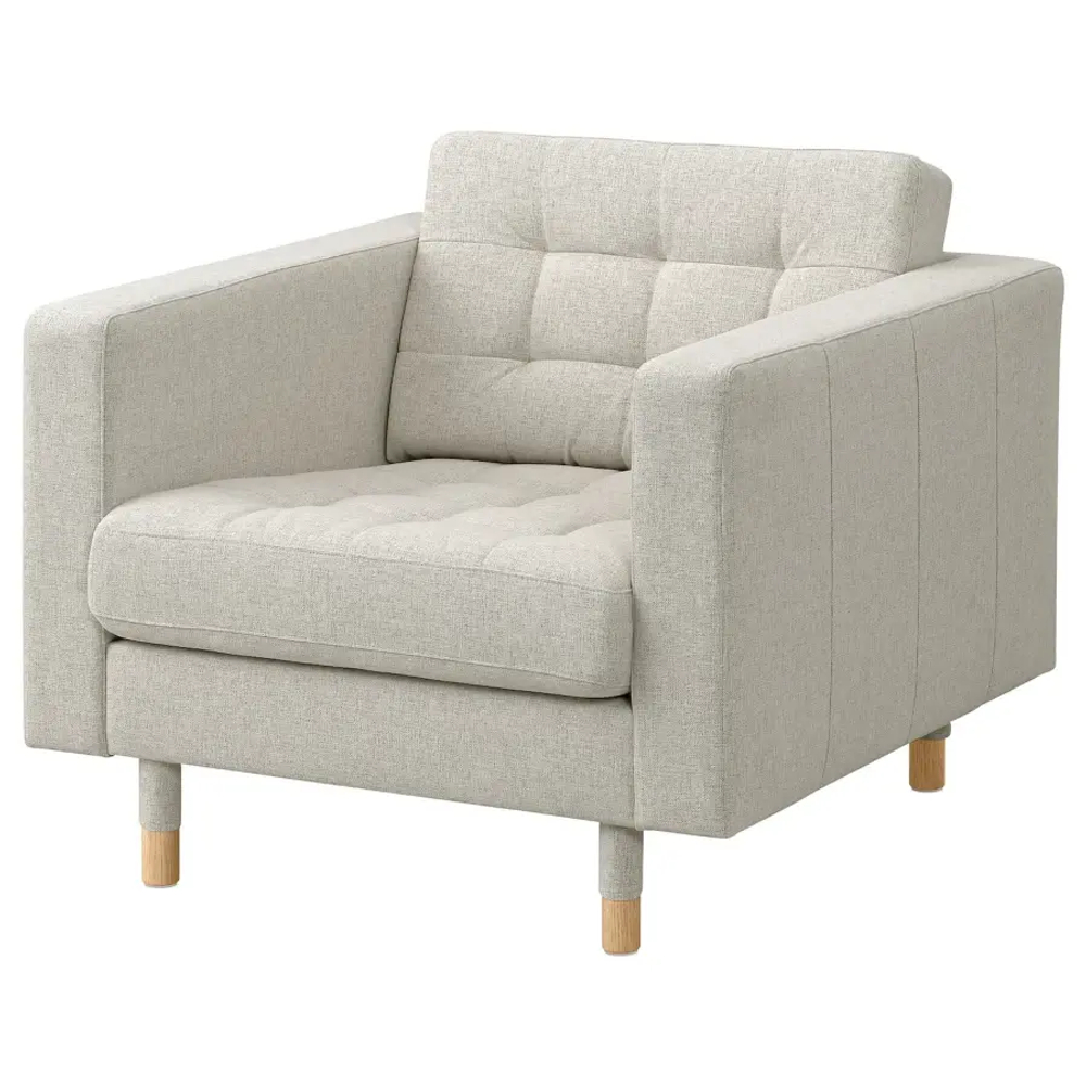 Кресло - IKEA LANDSKRONA, 89х89х78 см, светло-серый, ЛАНДСКРУНА ИКЕА