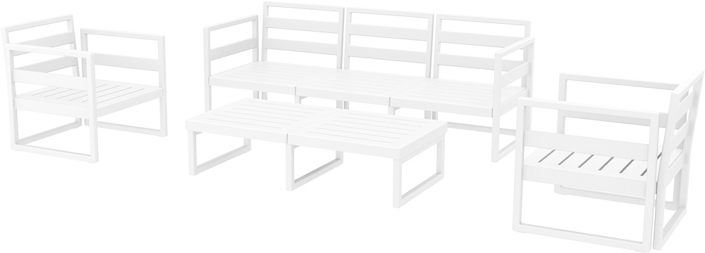 Комплект пластиковой мебели Siesta Contract Mykonos XL, белый, темно-серый