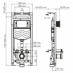 Инсталляция для унитаза WasserKraft Alme 15TLT.010.ME.WH02 кнопка белая глянцевая