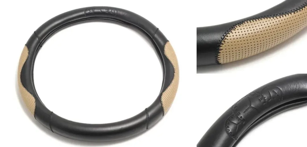 Чехол руля QM-B black/biege (M)