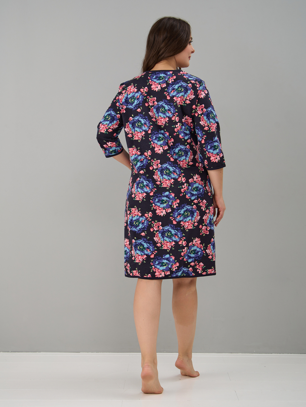 Халат Хф-362/синийголубой-пион