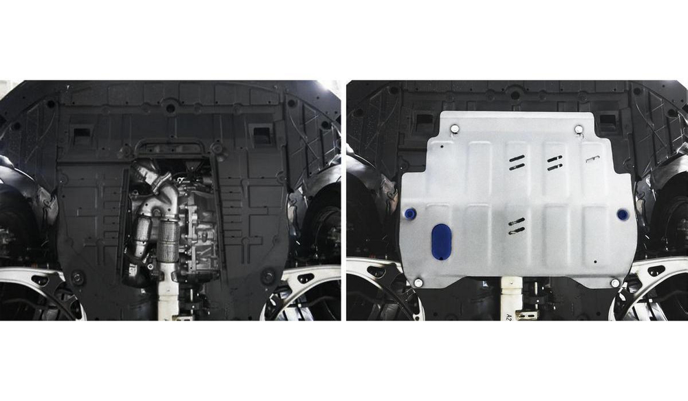 Защита картера и КПП Rival для Infiniti JX 35 (V - 3.5) 2012-2014/Infiniti QX60 (V - 2.5 Hybrid; 3.5) 2013-2016/Infiniti QX60 I рестайлинг (V - 3.5) 2016-2021/Nissan Murano Z52 (V - 3.5) 2016-н.в./Nissan Pathfinder R52 (V - 3.5) 2014-2017, штампованная, алюминий 3 мм, с крепежом, 333.2415.2