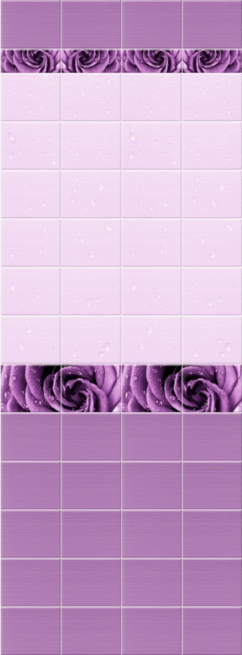 Панель ПВХ 3D Капли росы фиолетовый  2700х250 мм