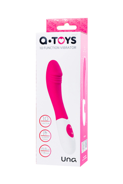 Нереалистичный вибратор A-Toys by TOYFA Una, силикон, розовый, 19,8 см