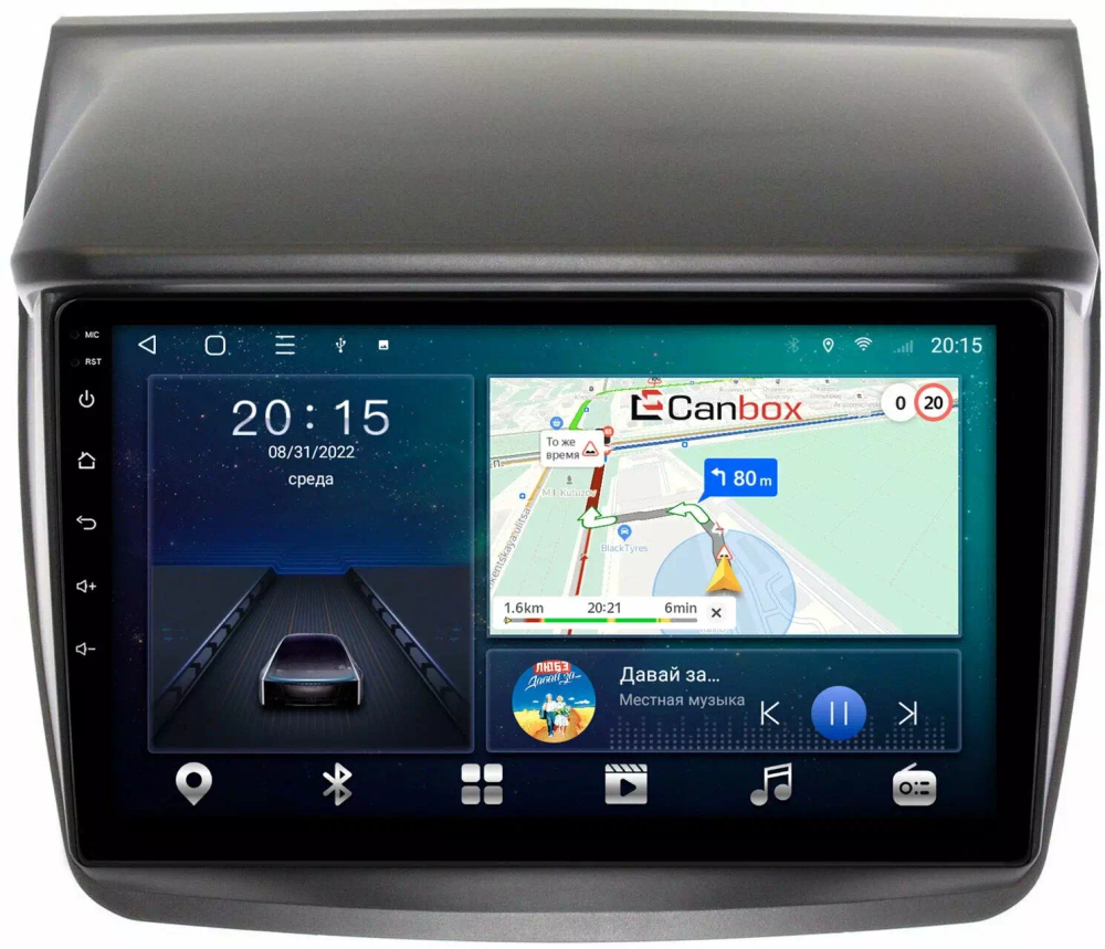 Магнитола для Mitsubishi L200, Pajero Sport 2006-2016 - CanBox 9057 Android 10, 8-ядер, SIM-слот