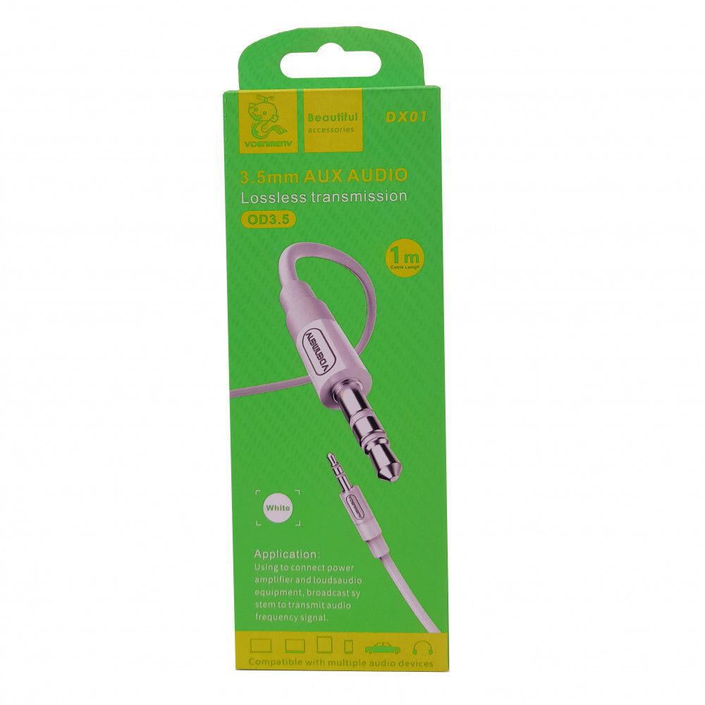 Кабель AUX DENMEN DX01 1м White