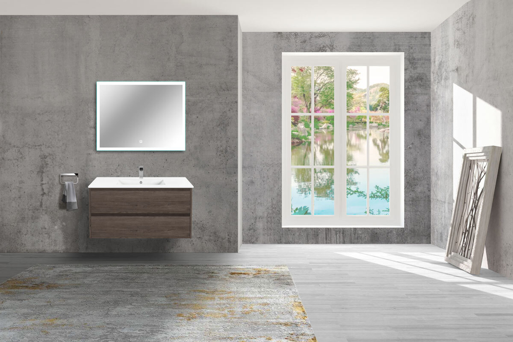 Тумба под раковину Vincea Gio 100 подвесная, 2 выкатных ящика soft-close, R.Oak