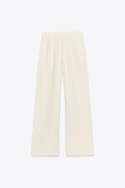 ZARA БРЮКИ В СТИЛЕ РУСТИК С РЕМНЕМ, ЭКРЮ