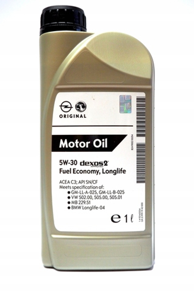 OPEL 1942000 GM 5w30 Dexos2 Масло моторное синтетическое  1 л