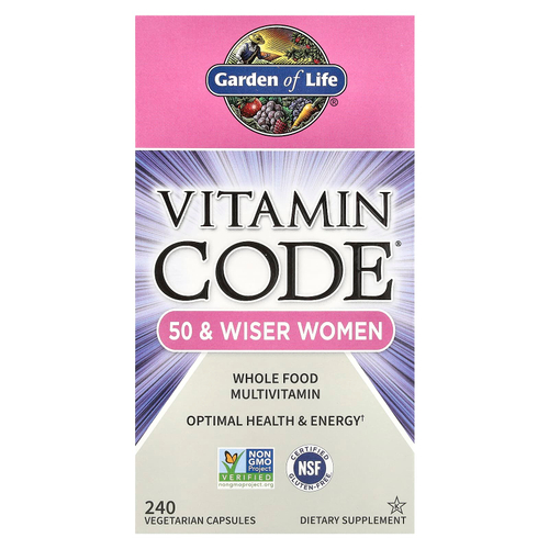 Garden of Life, Vitamin Code®, мультивитамины из цельных продуктов для женщин старше 50 лет, 240 вегетарианских капсул