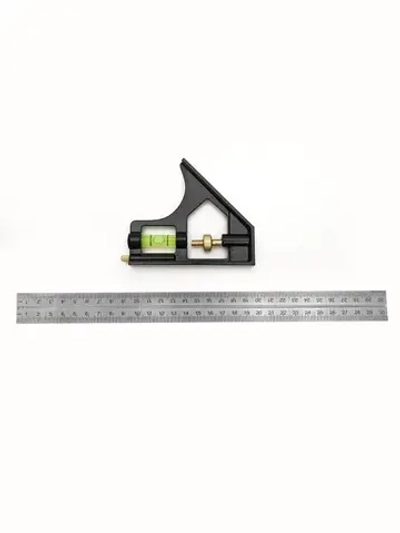 Угольник с уровнем 300 мм, линейка с маркировочной иглой