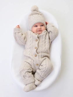 вязаный комбинезон для новорожденных