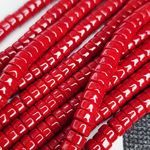 Бусины шайбы, рондель, красный, лэмпворк, стекло, р-р 6мм, цена за набор 10 шт