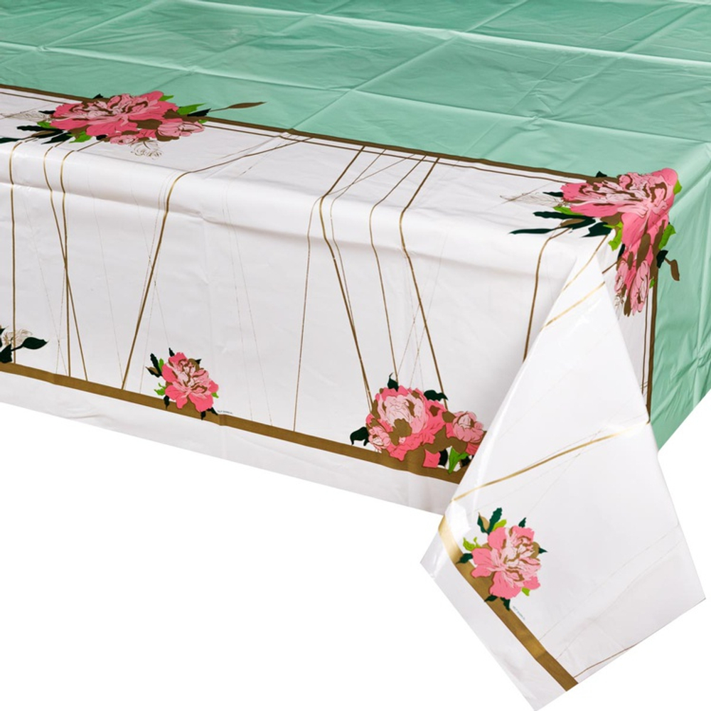 Скатерть полиэтиленовая «Пионы», 130×180 см