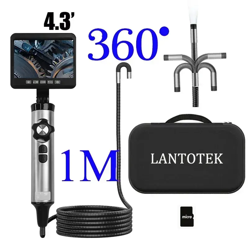 Поворотный эндоскоп 8.5 мм с Дисплеем /автомобильная камера Бороскоп