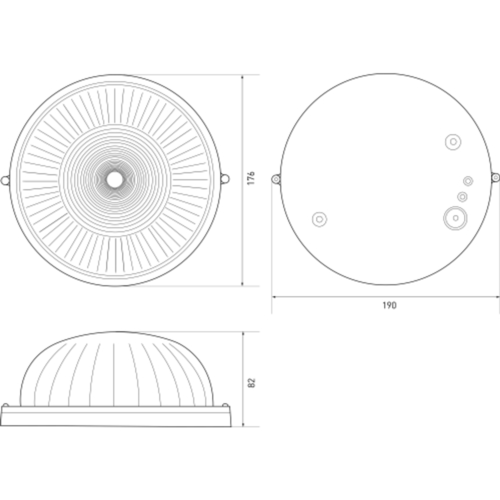 Светильник ЭРА НБП 03-60-001 Акватермо алюминий/стекло IP54 E27 max 60Вт D176 круг черный