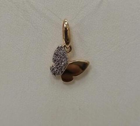 Подвеска Бабочка из золота с фианитами