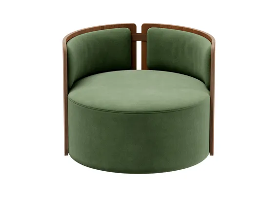 Кресло крутящееся Lagom 800 (зелено-голубой FiberGuard, орех)