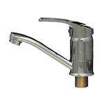 67-0-724 Смеситель стандарт однорычажный для мойки, гайка, керамический картридж 40мм, гусак 15см