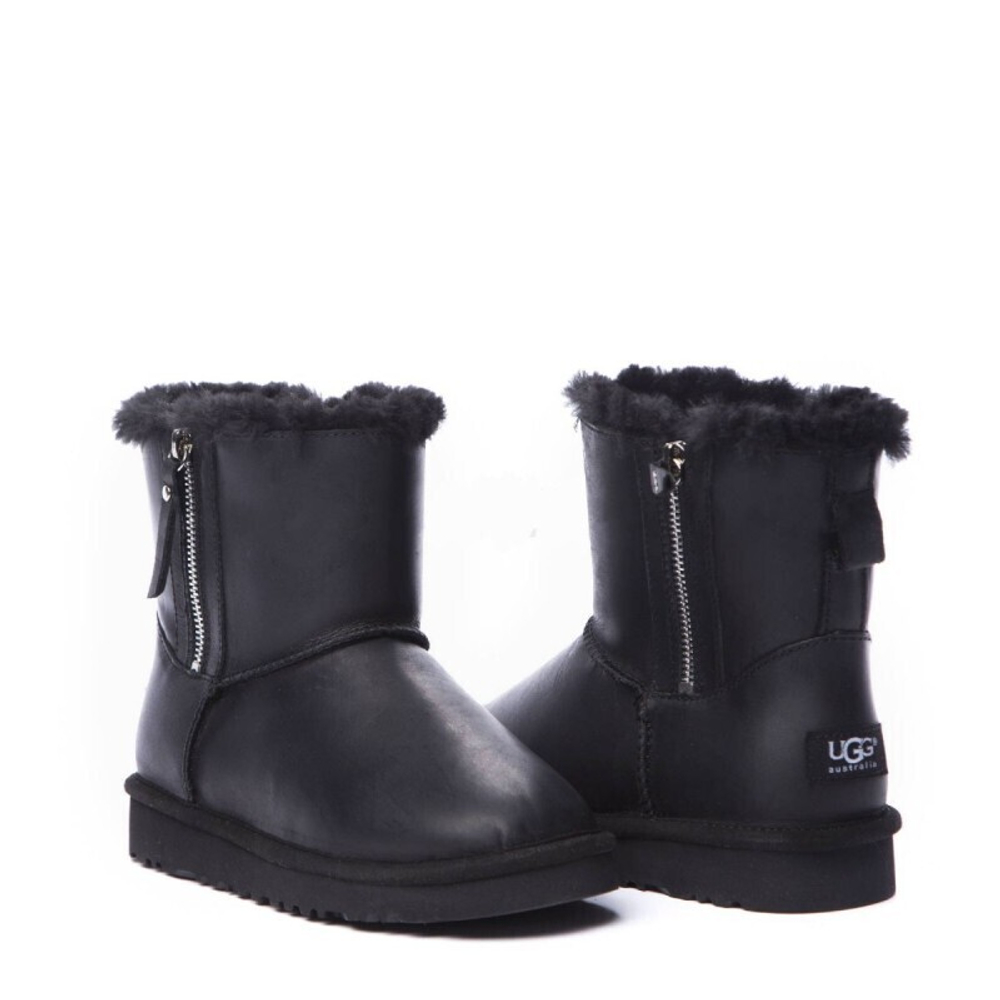 Угги Men's Mini Double Zip Metallic Black